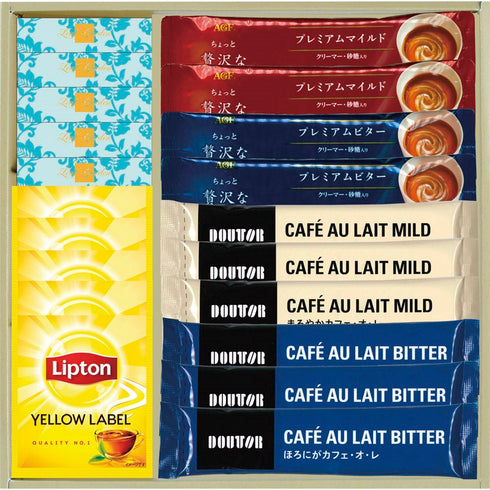 ドトール バラエティセット GFT-AO【ギフト 贈り物 お歳暮 御歳暮 ごあいさつ 年末 年始 クリスマス パーティ お年賀 御年賀 内祝い 御祝 御礼 自宅用 来客用 セット 詰め合わせ 珈琲 インスタント スティック ティーバッグ coffee コーヒー 紅茶 DOUTOR Lipton agf オレ】